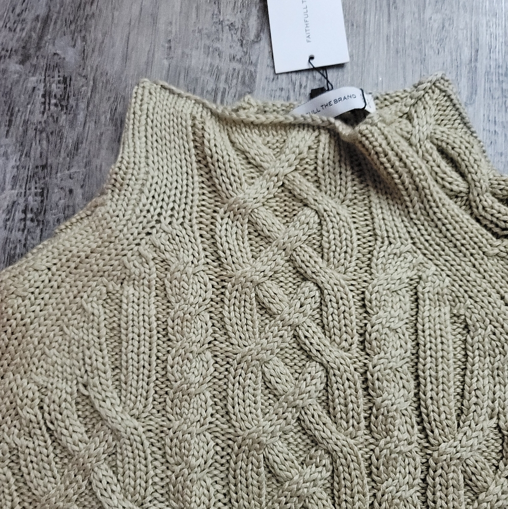 Faithfull the Brand Cass Knit Cable Sweater Mocha - Picture 2 of 9